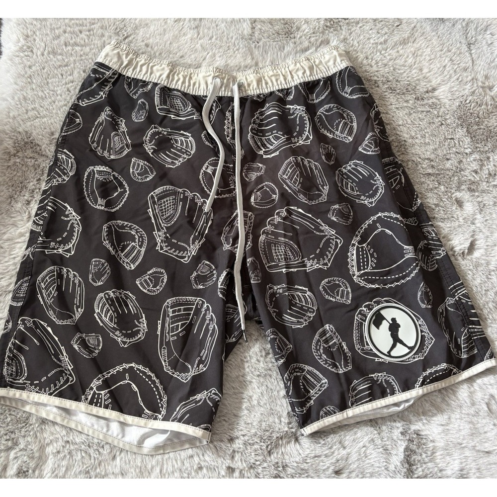 Baseball themed board shorts size 2XL drawstring‎